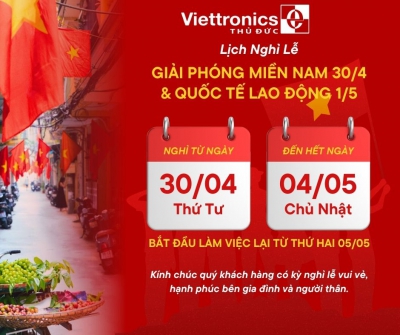 THÔNG BÁO LỊCH NGHỈ LỄ 30/4 - QUỐC TẾ LAO ĐỘNG 1/5 NĂM 2025